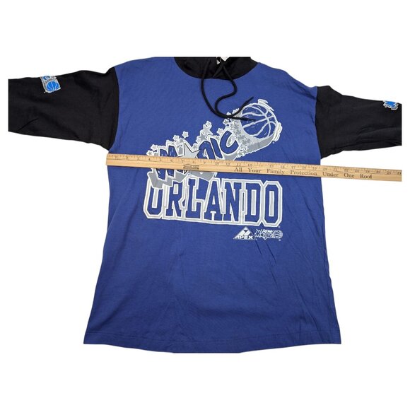 VTG Orlando Magic T Shirt Hoodie Sz XL FITS M/L Blue Apex One NBA Deadstock NWT - Picture 9 of 10